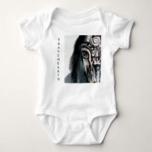Body Para Bebê BraveHearth Horse Baby Jersey Bodyfato, Branco