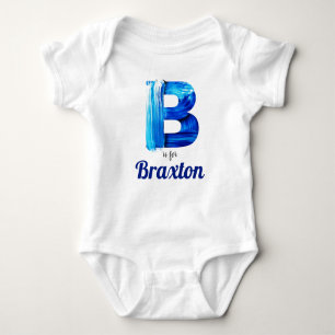 Body Para Bebê Braxton Name Revement Letter Boy Blue Paint Newbor