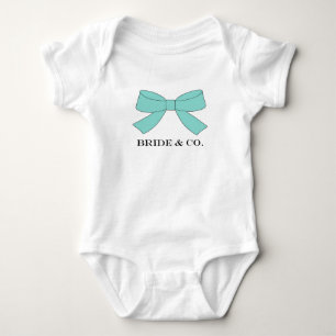 Body Para Bebê BRIDE Arco Azul Teal Partido Chá Tutu