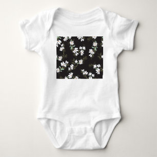 Body Para Bebê Bright Magnolia Floral Padrão Sem Olhos