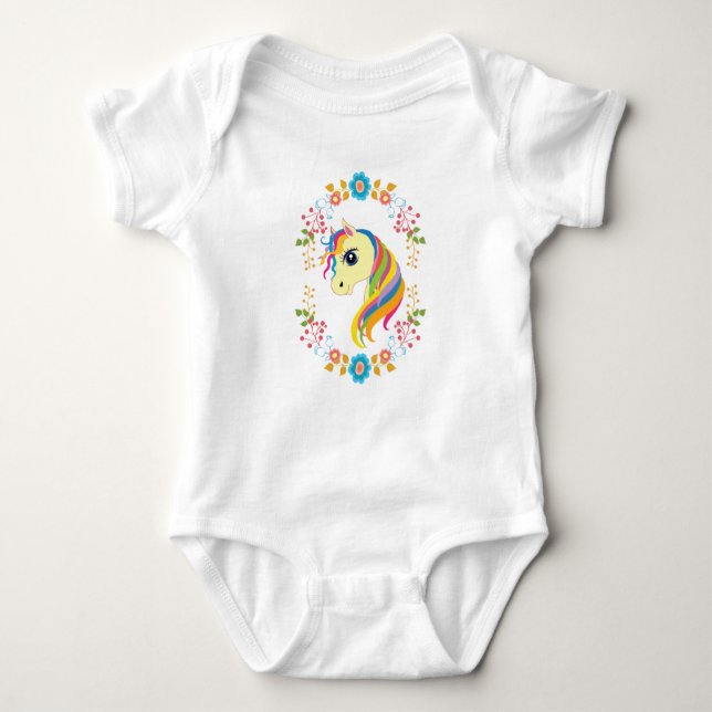 Body Para Bebê Bright n' Cheerful Unicorn Baby Sleeper (Frente)