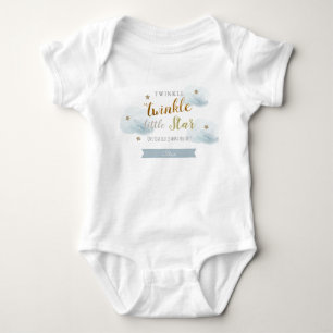 Body Para Bebê Brilho Brilho Estrela Azul Aniversário de 1 Ano
