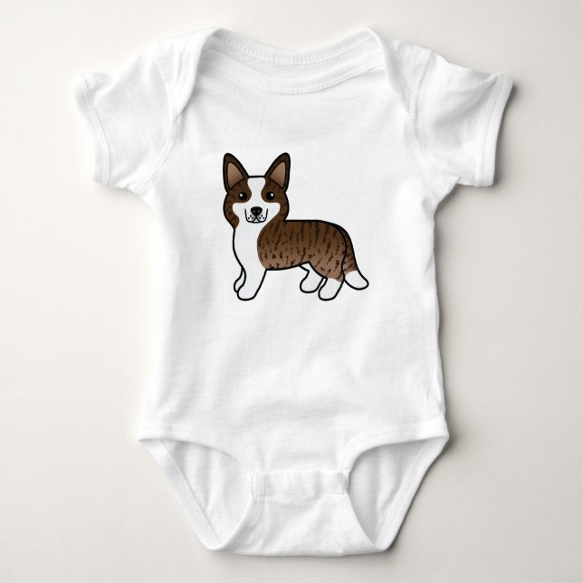 Body Para Bebê Brindle Cardigan Welsh Corgi (Frente)