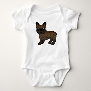 Body Para Bebê Brindle French Bulldog Cute Cartoon Dog