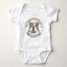 Body Para Bebê Brindle Personalizado e Cão-Bulgue Branco