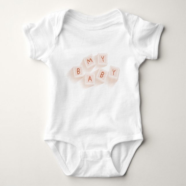 Body Para Bebê Brinquedos Bebê Letras Laranja (Frente)
