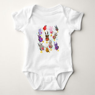 Body Para Bebê Brinquedos engraçados e coloridos de Natal com ci