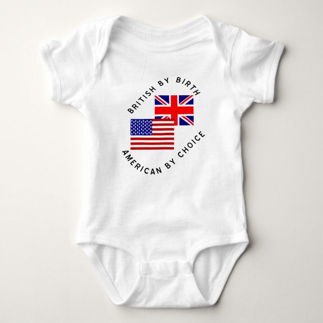 Body Para Bebê Britânico por Birth American por Choice Black Text (Frente)
