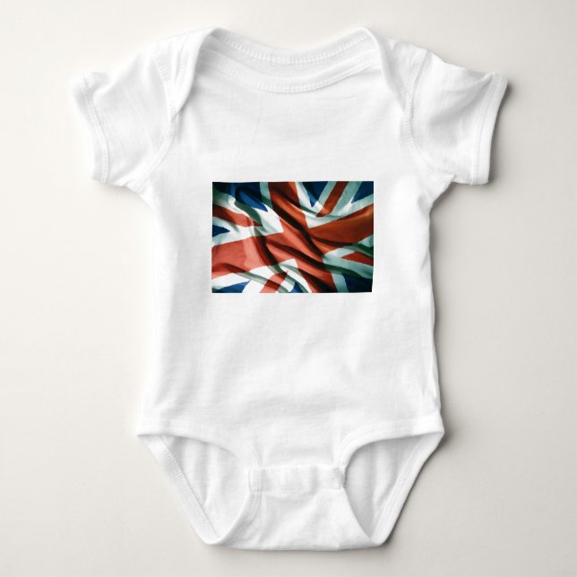 Body Para Bebê British Flag Pop Art (Frente)