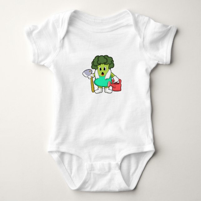 Body Para Bebê Brócolis como Fazendeiro com Regador (Frente)