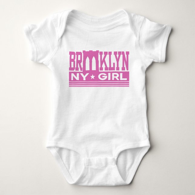 Body Para Bebê Brooklyn Girl Baby T-Shirt (Frente)