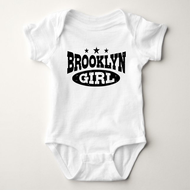 Body Para Bebê Brooklyn Girl Baby T-Shirt (Frente)