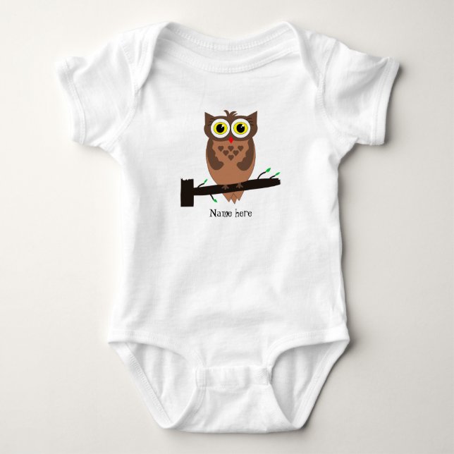 Body Para Bebê Brown Owl (Frente)