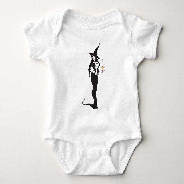 Body Para Bebê bruxa vampira de halloween (Frente)