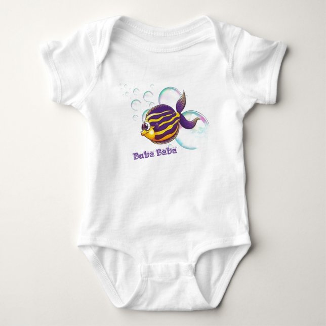 Body Para Bebê buba baba T-Shirt (Frente)