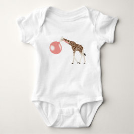Body Para Bebê Bubble Gum Giraffe Soprando Bolha