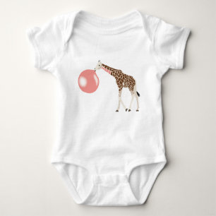 Body Para Bebê Bubble Gum Giraffe Soprando Bolha