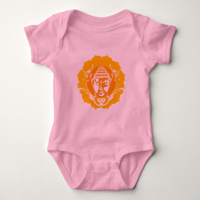 Body Para Bebê Buda Amarelo e Laranja (Frente)