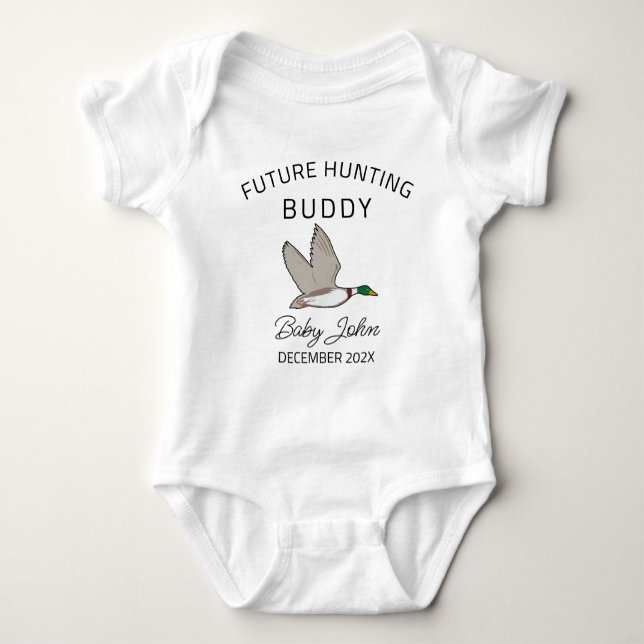 Body Para Bebê Buddy Futuro - Caçador de Patos (Frente)