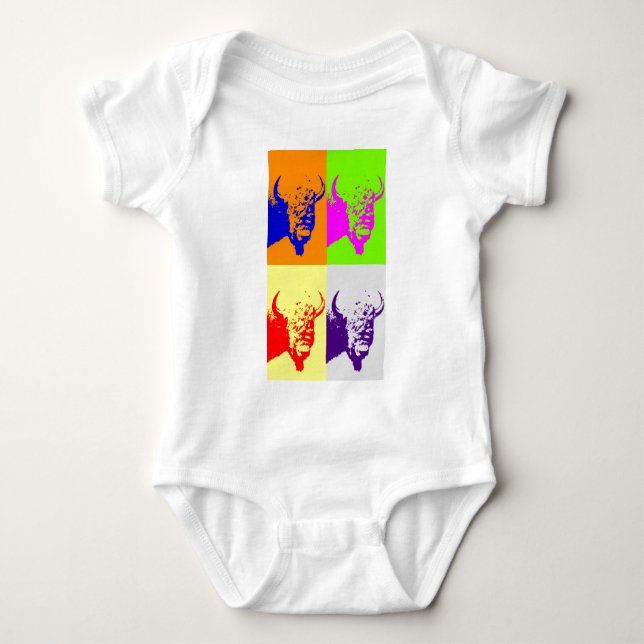 Body Para Bebê Buffalo de Pop de 4 cores (Frente)