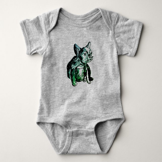 Body Para Bebê Buldogue Bebê Buldogue Francês Bebê Bóstias de Fut (Frente)