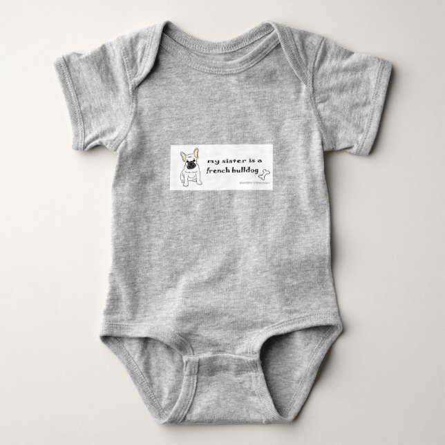 Body Para Bebê buldogue francês (Frente)
