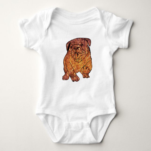 Body Para Bebê Bulldog Art Jersey, biquíni, White (Frente)