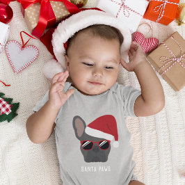 Body Para Bebê Bulldog Francês Azul de Natal