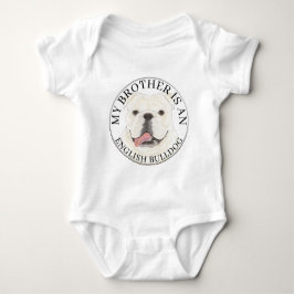 Body Para Bebê Bulldog Inglês Branco Personalizado Cachorro