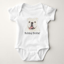 Body Para Bebê Bulldog Inglês Branco Personalizado Cachorro