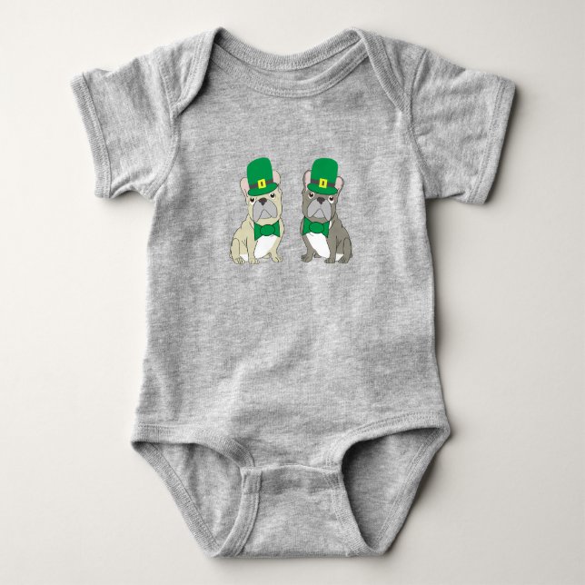 Body Para Bebê Bulldogs Franceses de St. Patricks (Frente)