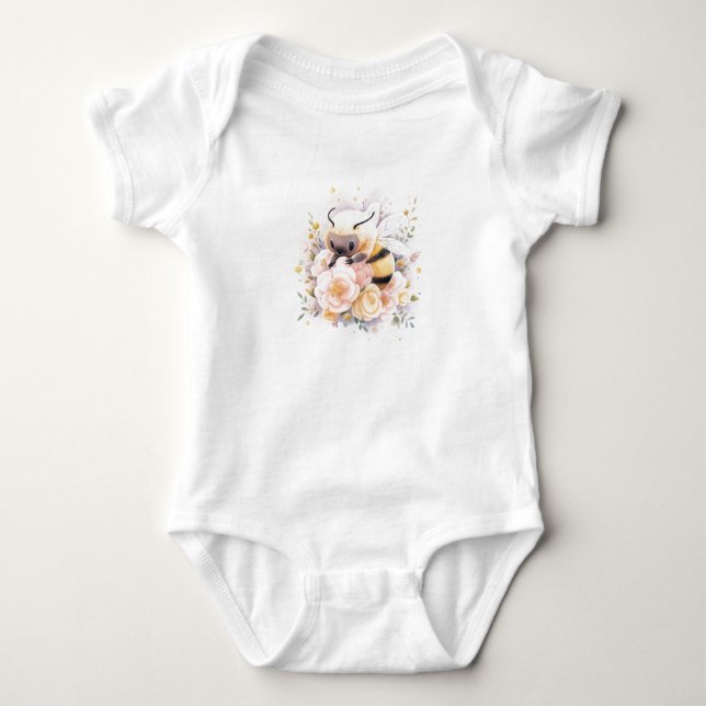 Body Para Bebê Bumble Bebê Doce com Flores (Frente)