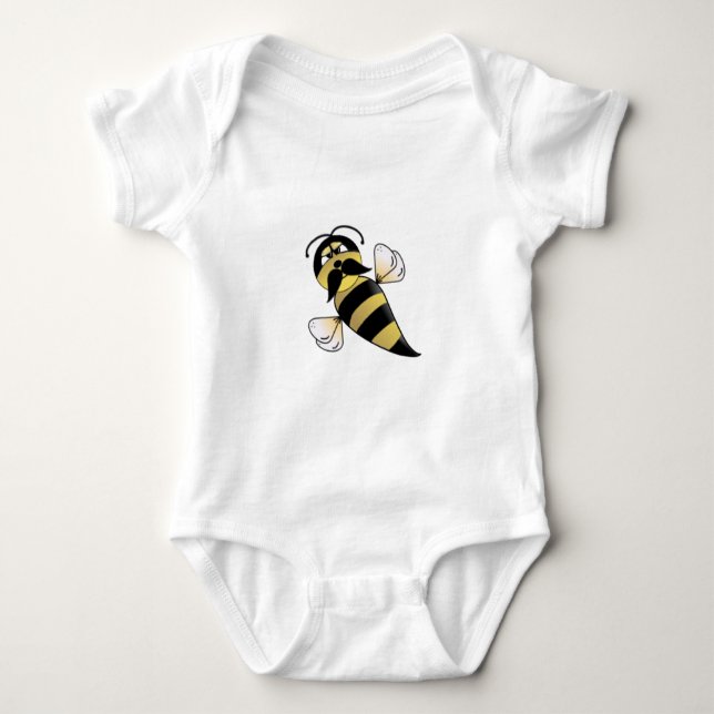Body Para Bebê Bumble Bee com bigode (Frente)
