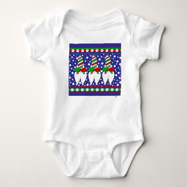 Body Para Bebê Bumbum de Natal Verde (Frente)