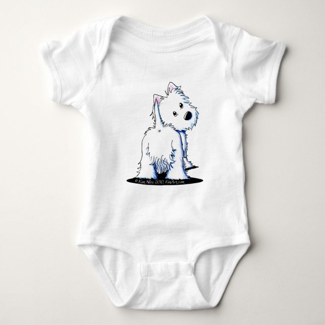Body Para Bebê Bumbum macio Westie (Frente)