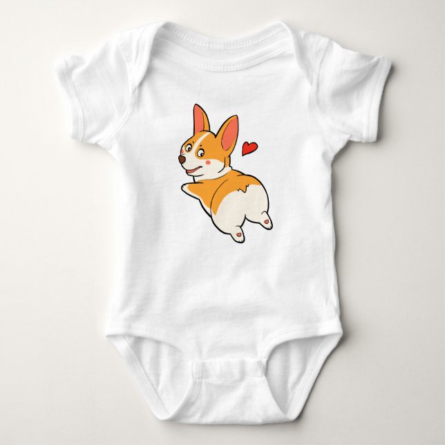 Body Para Bebê Bumbuns do Corgi (Frente)