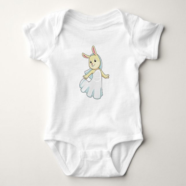 Body Para Bebê Bunny como Noiva com Veil (Frente)