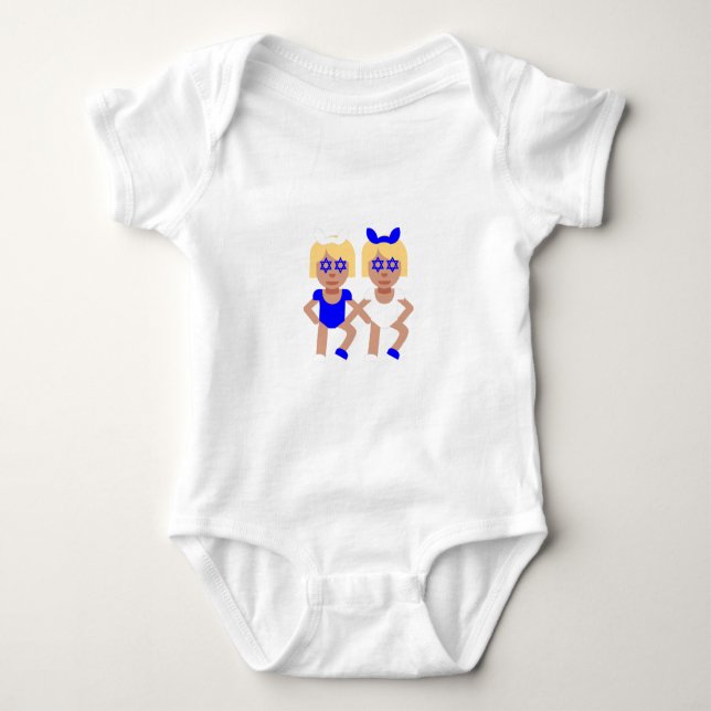 Body Para Bebê bunny ears hanukkah (Frente)
