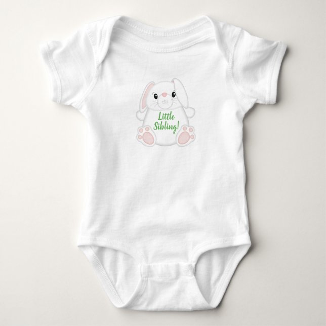 Body Para Bebê Bunny Rabbit Baby Shower Green (Frente)