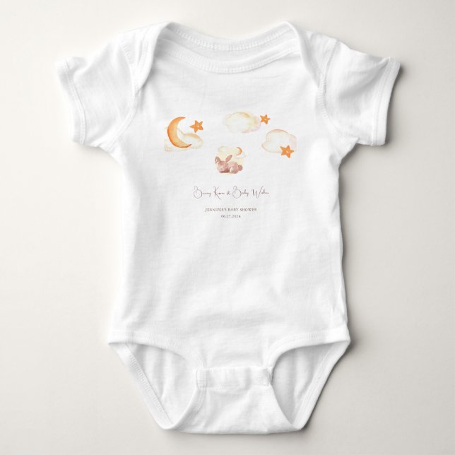Body Para Bebê Bunny Sonha Chá de fraldas Neutro (Frente)