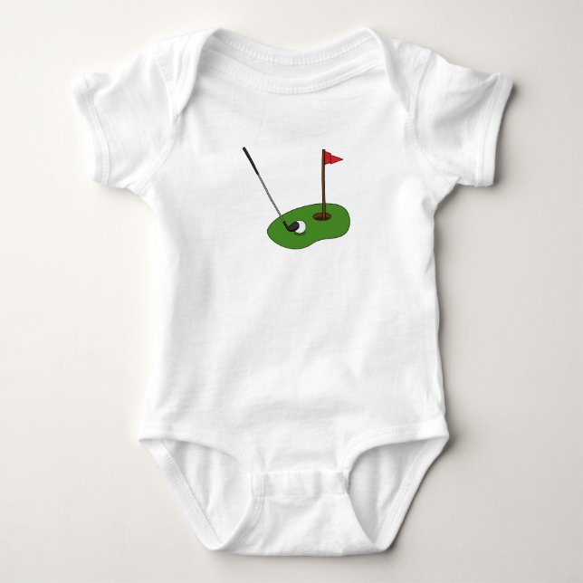 Body Para Bebê Buraco de Curso de Golfe com Bandeira (Frente)