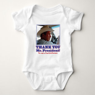 Body Para Bebê Bush-Obrigado-Você-Americano