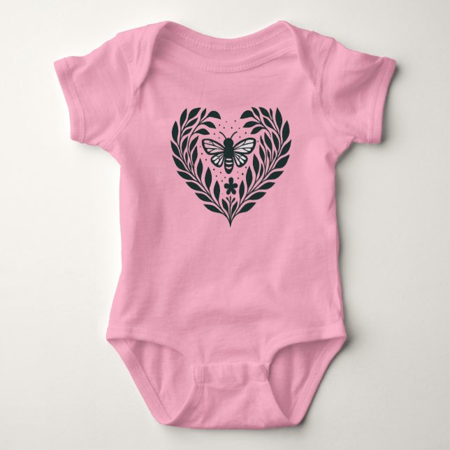 Body Para Bebê Butterfly and Boughs Baby T-Shirt (Frente)