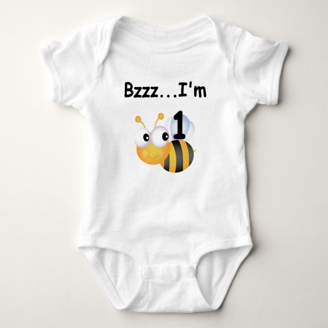 Body Para Bebê Buzz Bumblebee primeiro aniversario T-shirts e pre (Frente)
