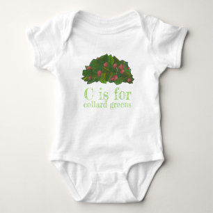 Body Para Bebê C é para Collard Greens Soul Comida Sul Cozinhar