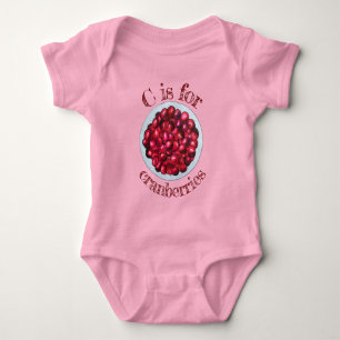 Body Para Bebê C é para Cranberry New England Cranberry Bog