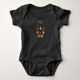 Body Para Bebê Cabeça de Pote - Design Engraçado de Planta