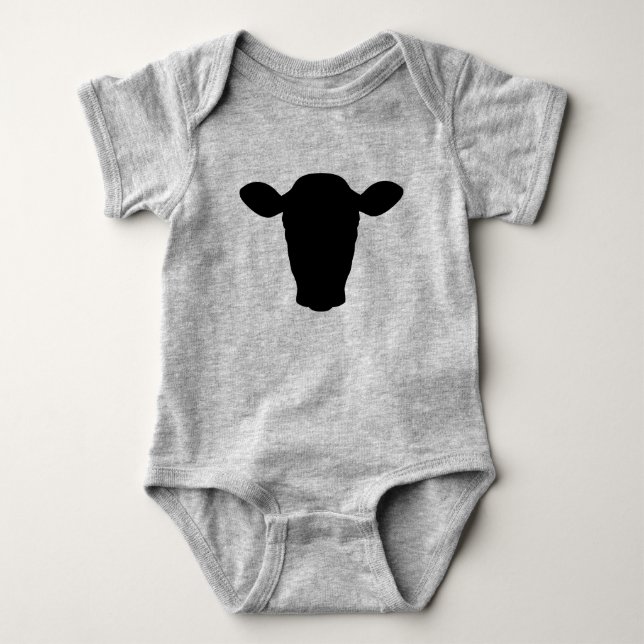 Body Para Bebê Cabeça de Vaca Bebê Roupa (Frente)