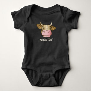 Body Para Bebê Cabeça de Vaca T-Shirt Bebê Roupa