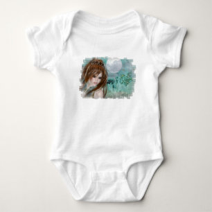 Body Para Bebê Cabeça vermelha e Designs azuis